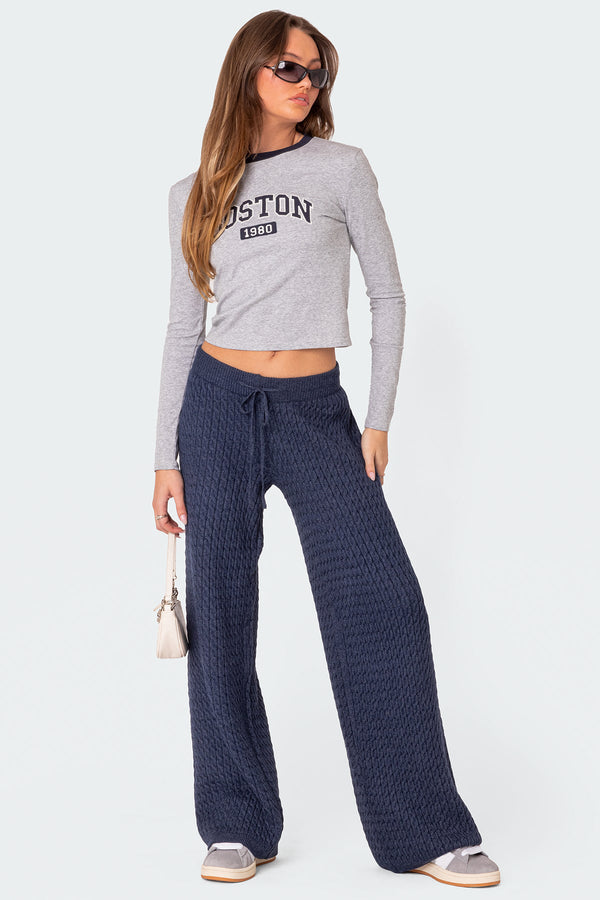 Portia Relaxed Cable Knit Pants view 1