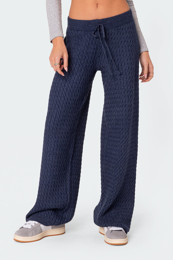 Portia Relaxed Cable Knit Pants view 2