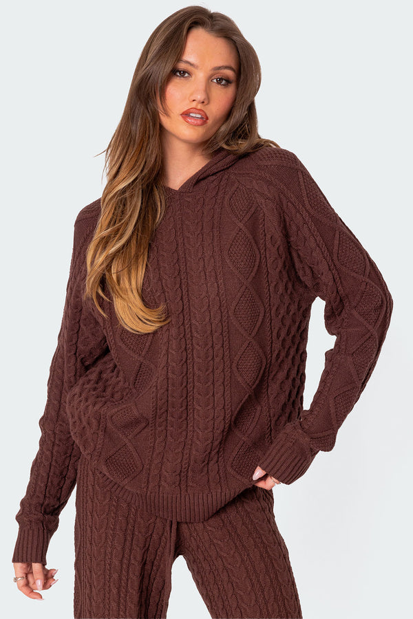 Jelena Cable Knit Hoodie view 1