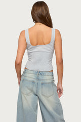 Katiya Pinstripe Button Up Top
