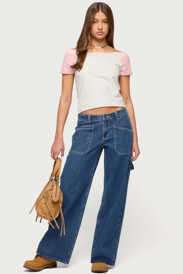 Liva Contrast Raglan T Shirt view 2