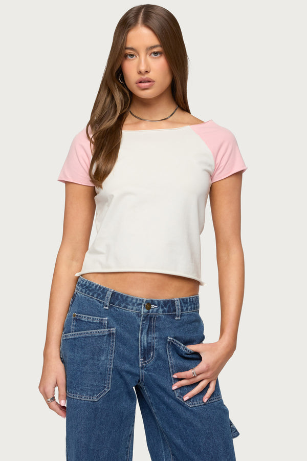 Liva Contrast Raglan T Shirt view 1