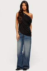 Ofelia Asymmetric Off Shoulder Ruched Top