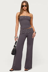 Breanna Studded Foldover Tube Top