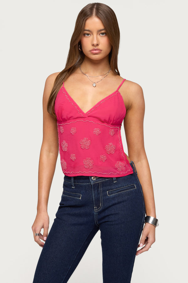 Kazi Backless Floral Bead Top view 2