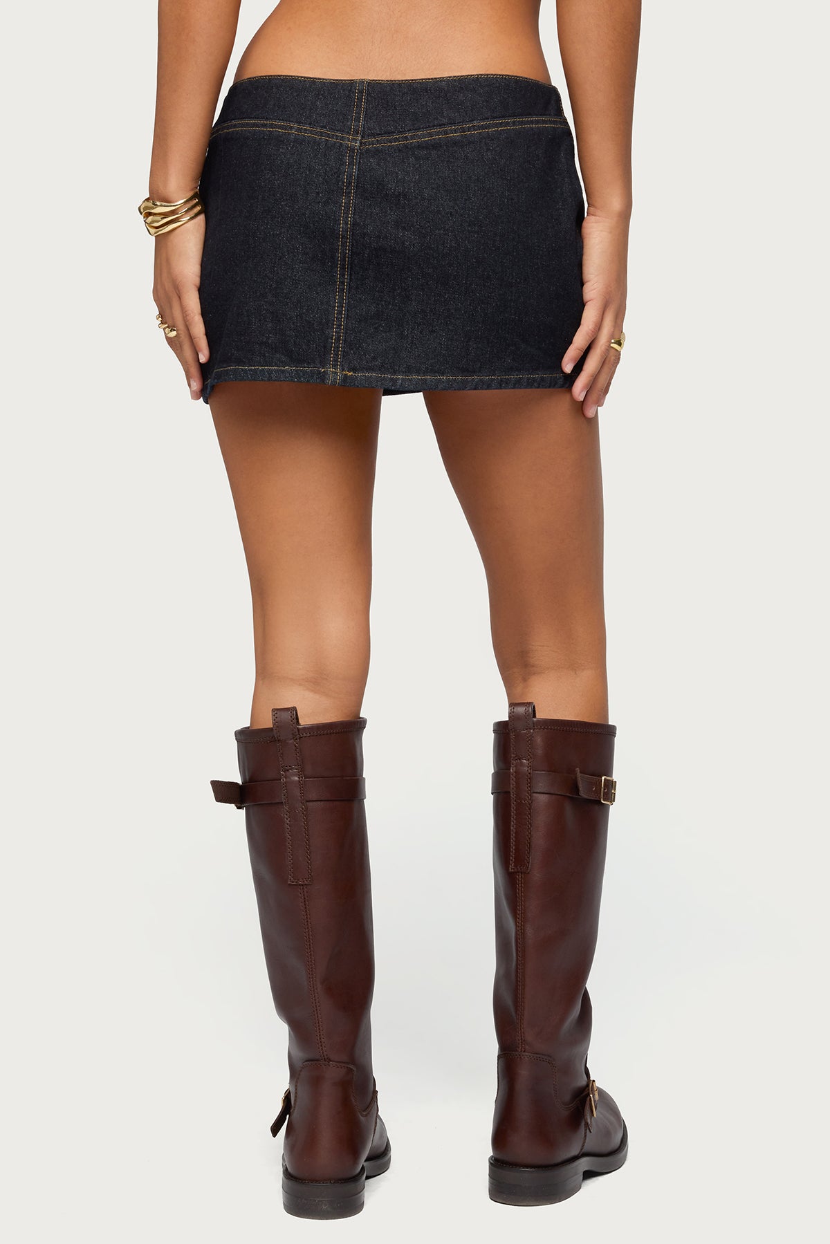 Leire No Waistband Denim Mini Skort