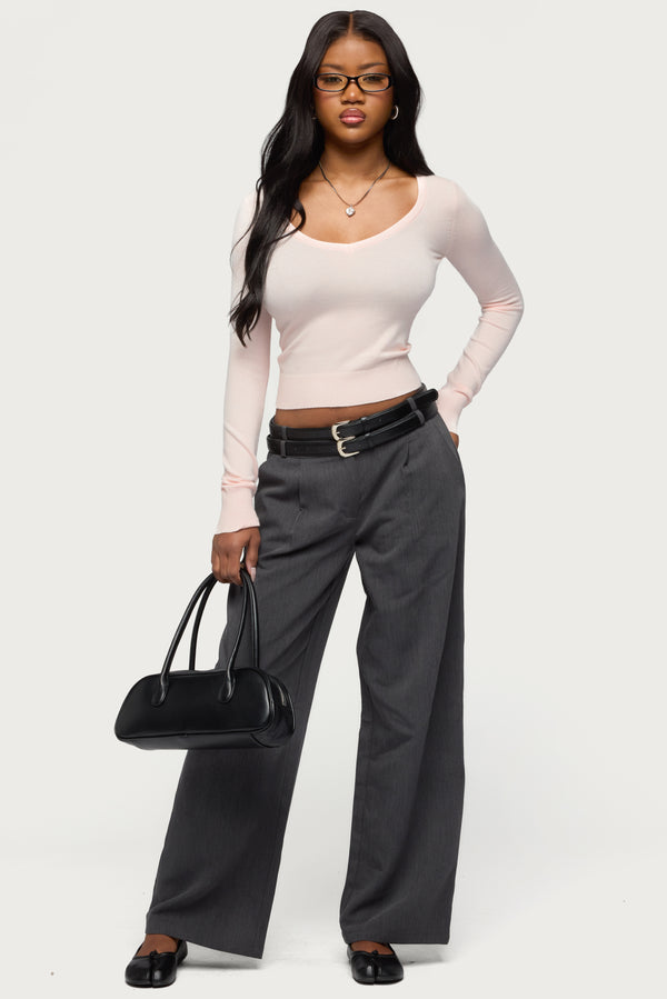 Mercedes Knitted V Neck Top view 2