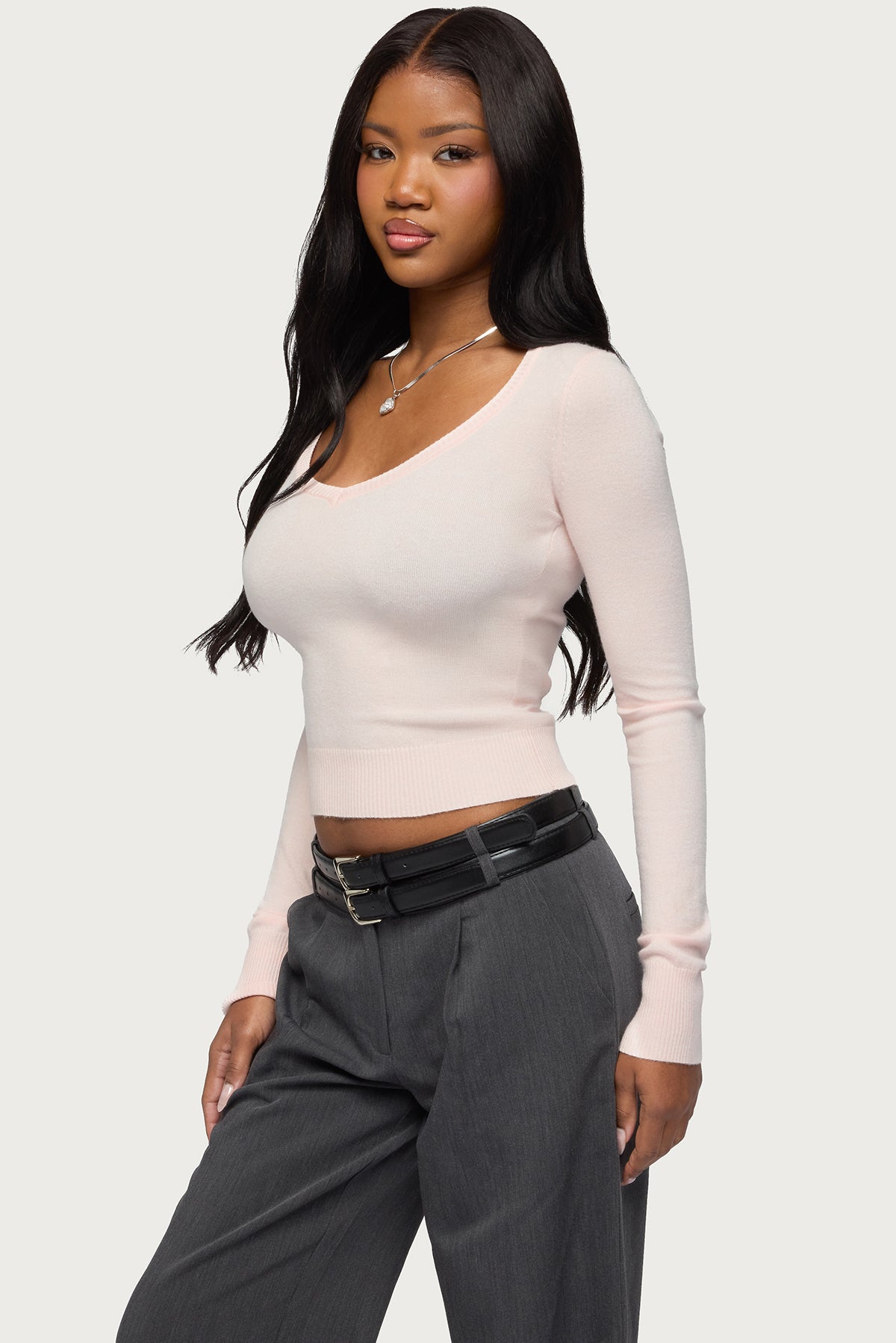 Mercedes Knitted V Neck Top