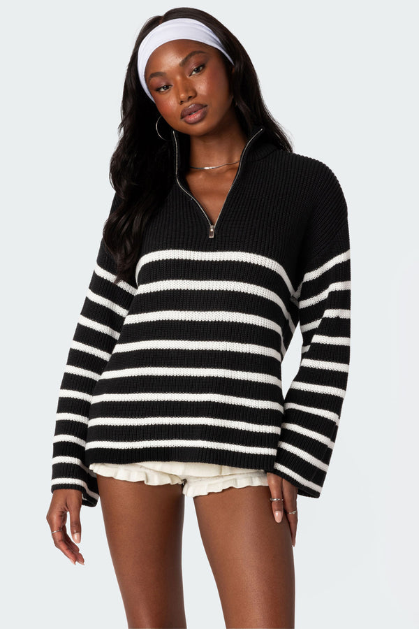 Oversized Quarter Zip Sweater view 1