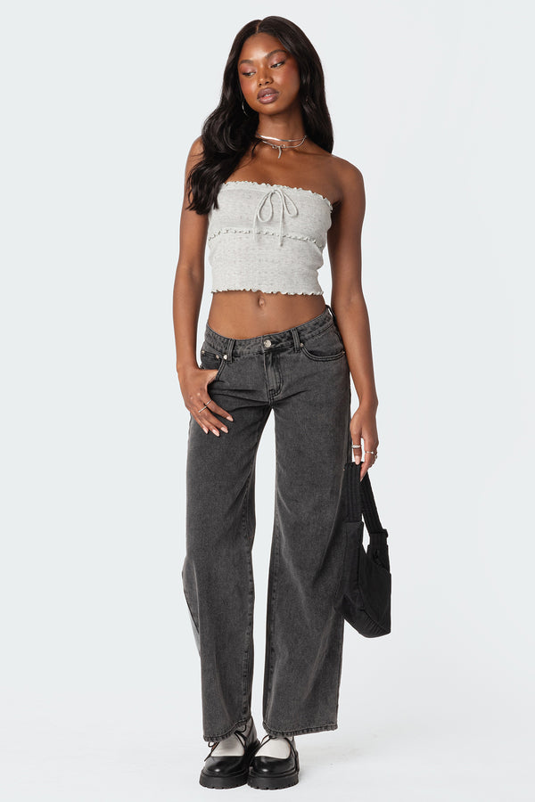 Savannah Pointelle Tube Top view 2