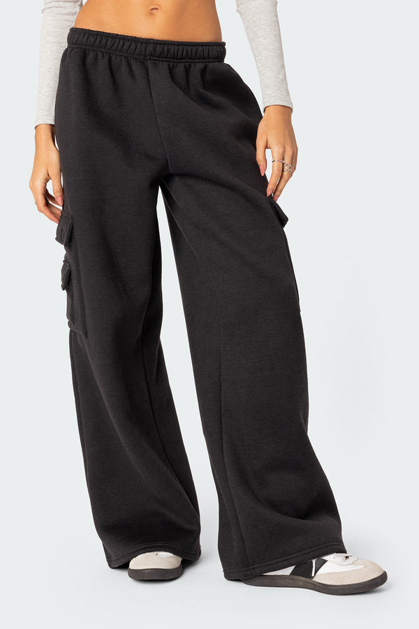 Wide Leg Cargo Sweatpants view 2