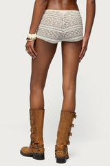 Yalena Sheer Lace Micro Shorts