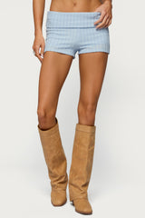 Iyara Textured Knit Foldover Micro Shorts