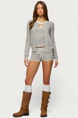 Lillian Striped Button Up Knit Cardigan