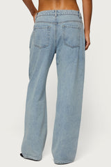 Dalina Washed Low Rise Baggy Jeans