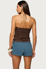 Itzel Ring Gathered Halter Top
