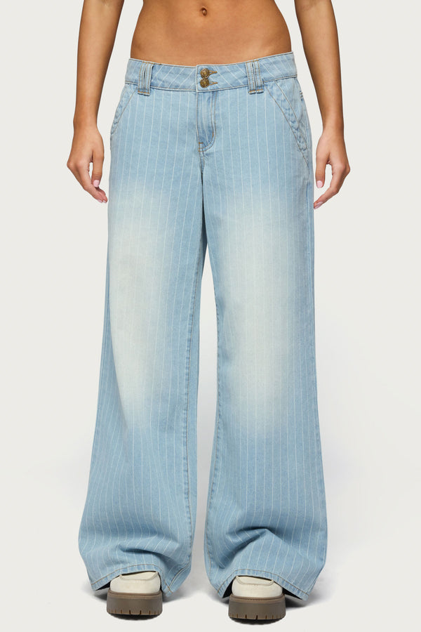 Cory Striped Low Rise Baggy Jeans view 2
