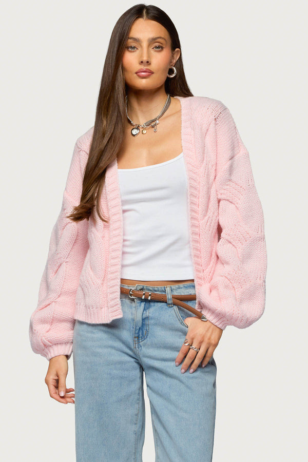Braiden Chunky Cable Knit Cardigan view 2