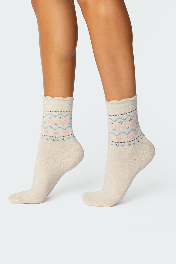 Bow & Heart Socks view 1