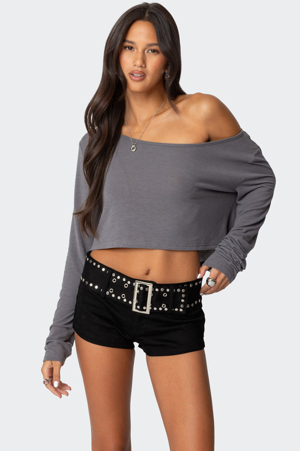 Cropped Off Shoulder Top view 1