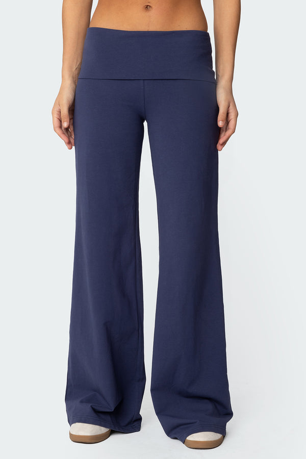 Wide Leg Foldover Pants view 2