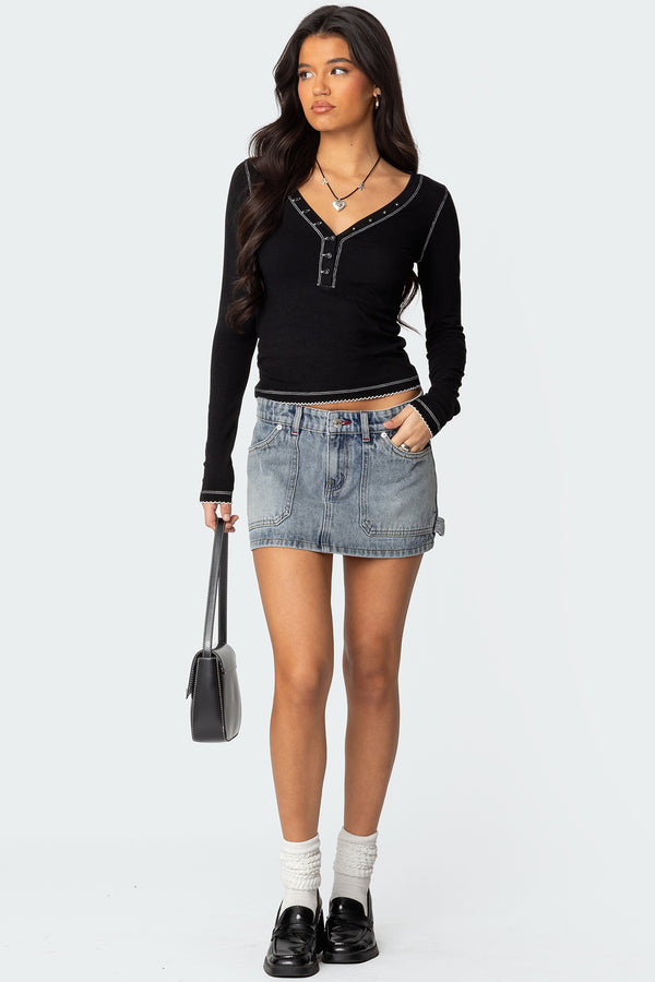 Gigi Carpenter Denim Mini Skirt view 1