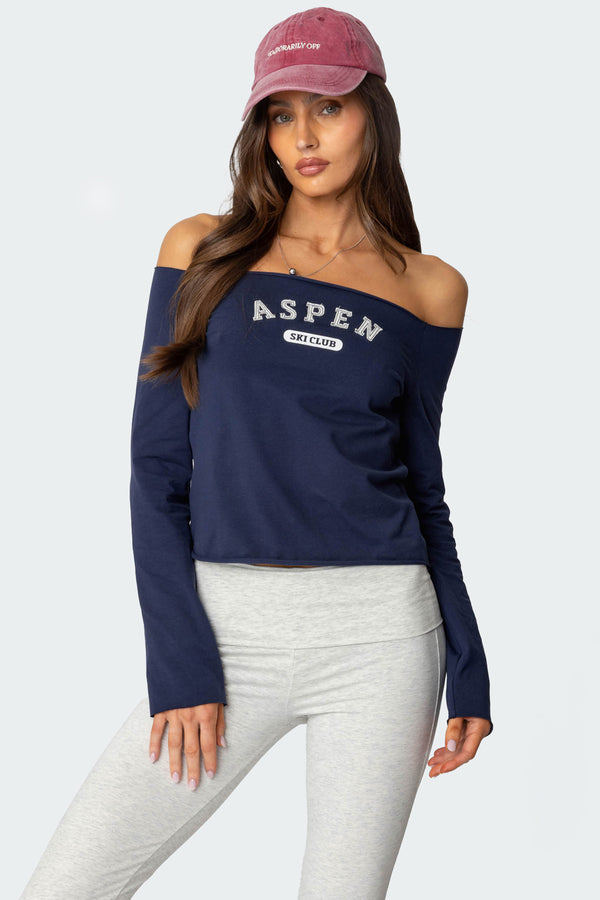 Aspen Ski Club Off Shoulder Top view 1