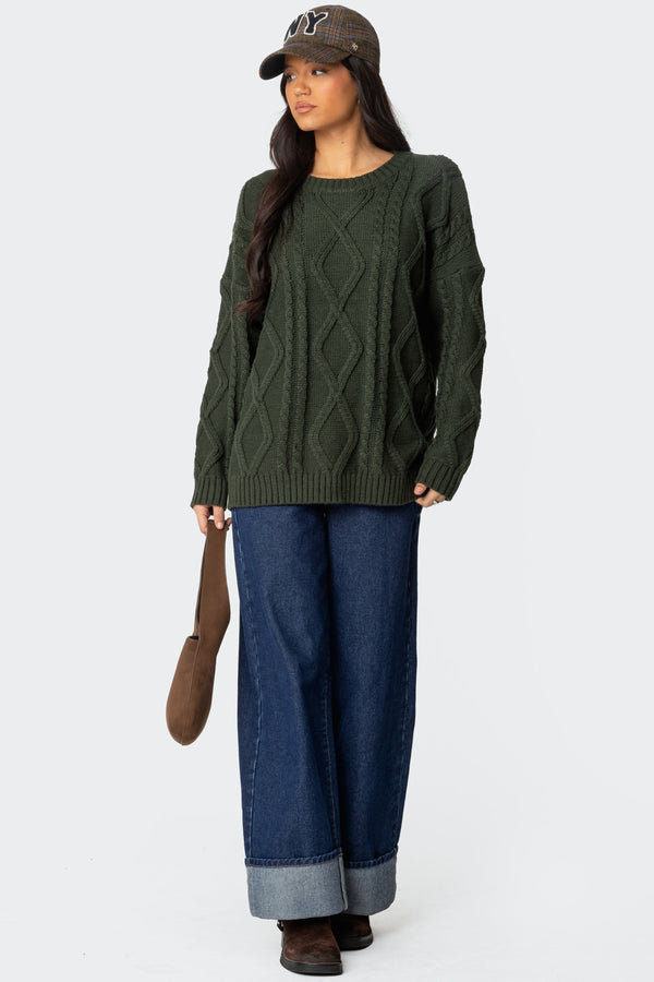 Kennedy Oversized Cable Knit Sweater view 2