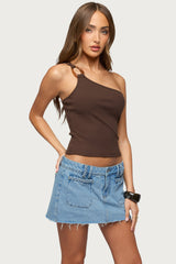 Calista Ribbed One Shoulder Top