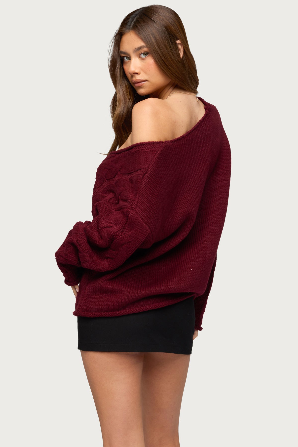 Inga Oversized Cable Knit Sweater