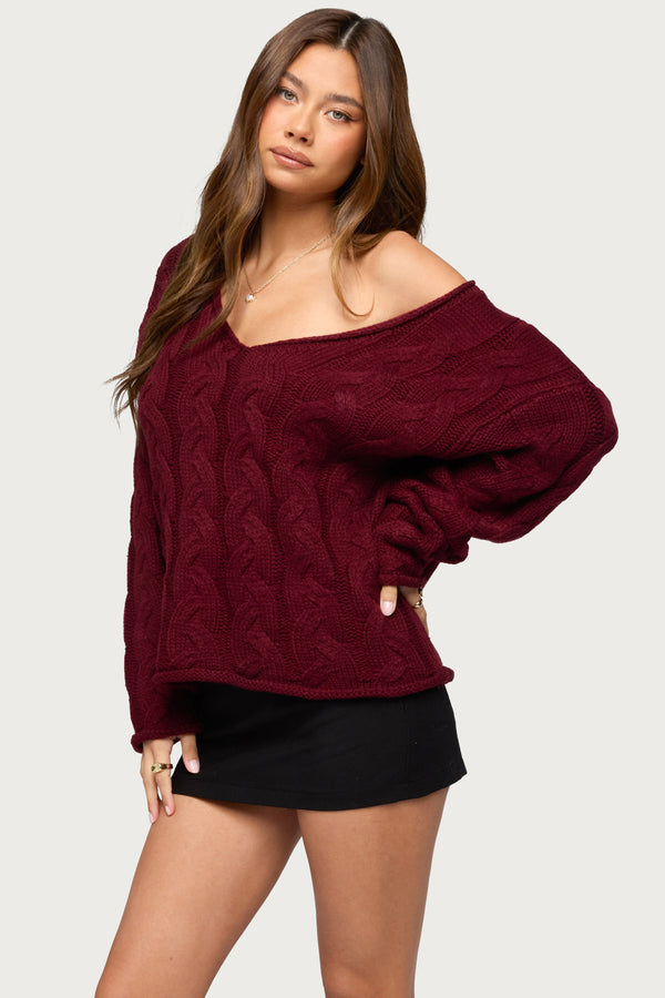 Inga Oversized Cable Knit Sweater view 1
