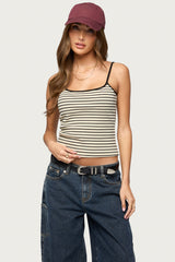 Gretta Striped Ribbed Tank Top