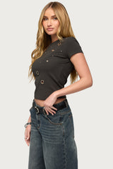Aitana Grommet Stud T Shirt