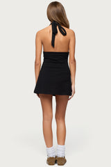 Rosalynne Ribbed Halter Romper