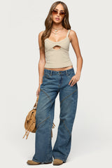 Charla Stud Low Rise Baggy Jeans