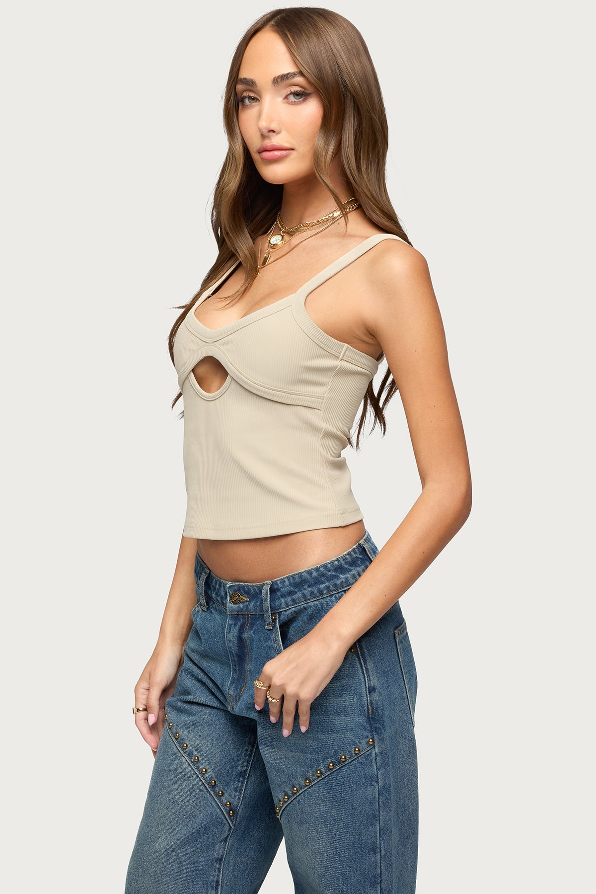 Karin Cut Out Ribbed Tank Top