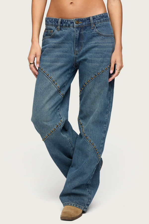 Charla Stud Low Rise Baggy Jeans view 2