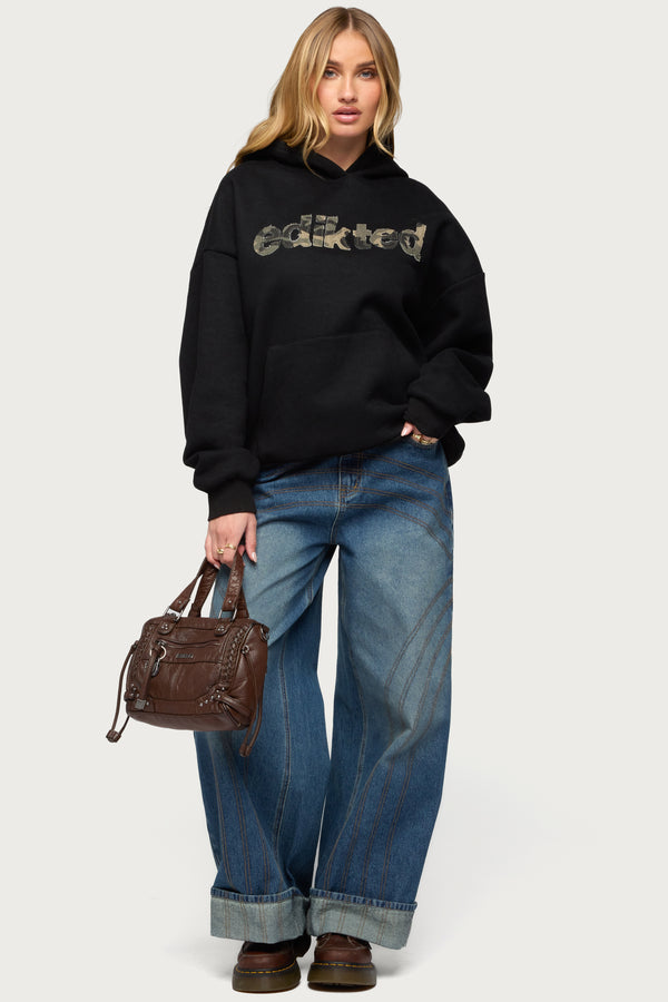 Camo Cutie Edikted Oversized Hoodie view 2