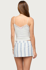 Liyana Lacey Ribbed Tank Top