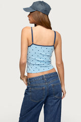 Carlah Contrast Polka Dot Tank Top