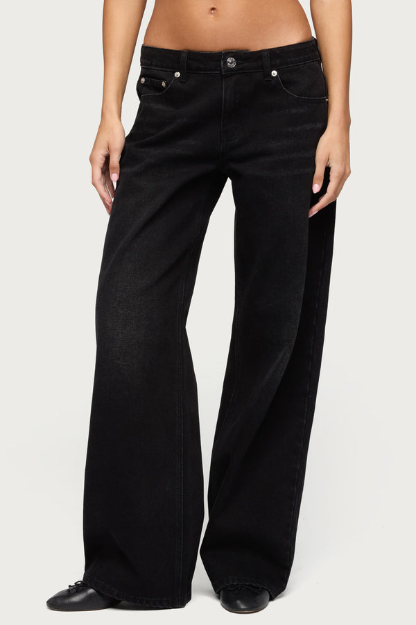 Raelynn Washed Low Rise Baggy Jeans view 2