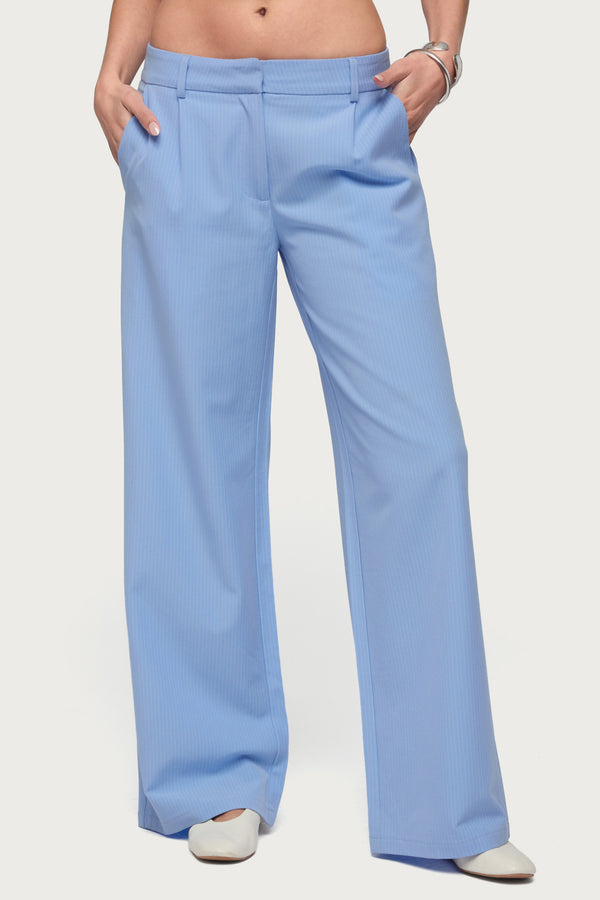 Pinstripe Tailored Straight Leg Pants view 2