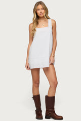 Doroh Lacey Striped Cotton Mini Dress