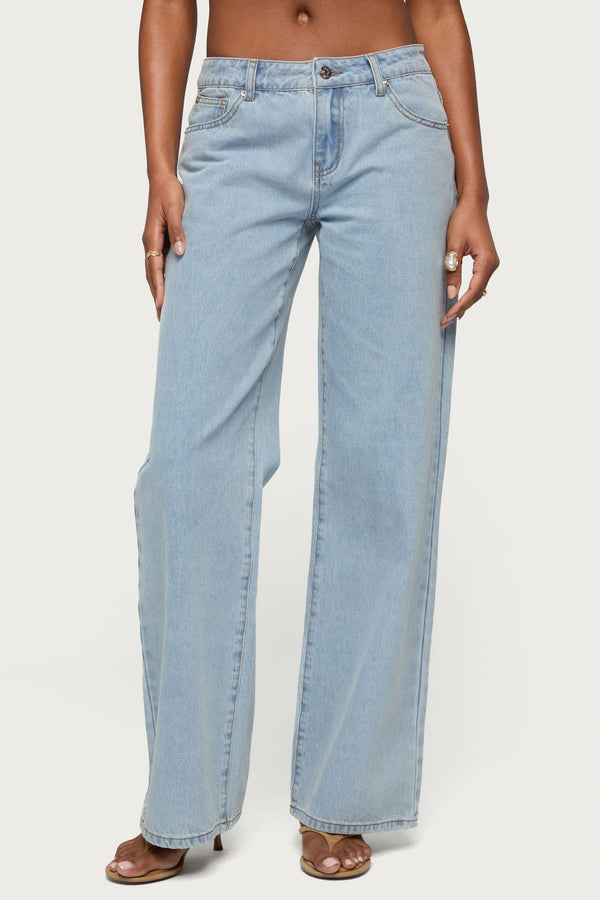 Tall Raelynn Washed Low Rise Baggy Jeans view 2