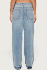 Cailin Contrast Panel Low Rise Baggy Jeans
