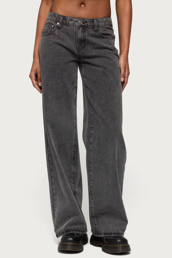 Tall Raelynn Washed Low Rise Baggy Jeans view 2