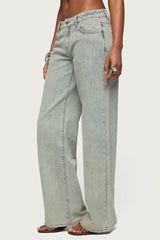 Tall Magda Acid Wash Low Rise Baggy Jeans