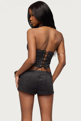 Sloane Faux Suede Halter Top