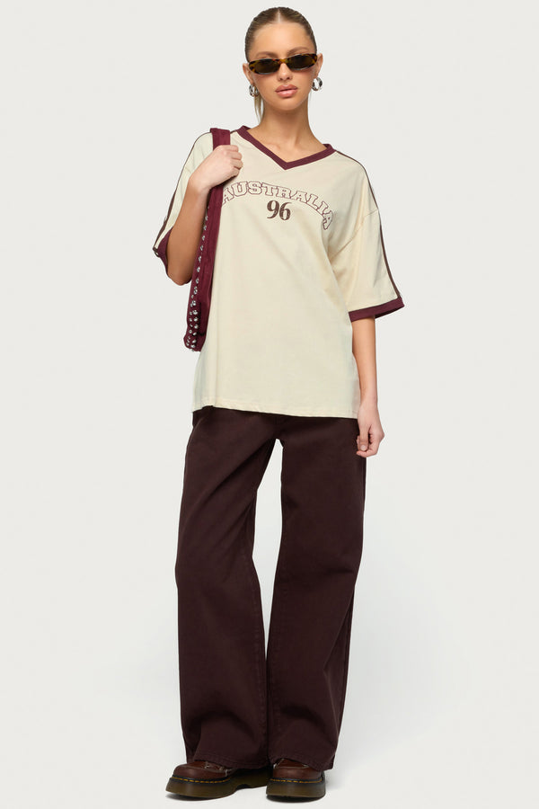 Australia 96 Contrast Oversized T Shirt view 2