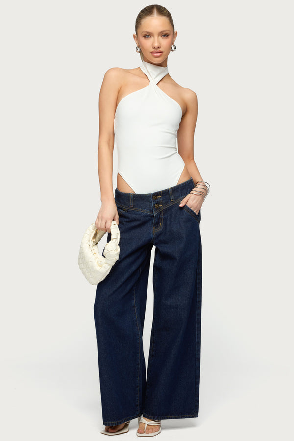 Petite Meredith Low Rise Wide Leg Jeans view 1
